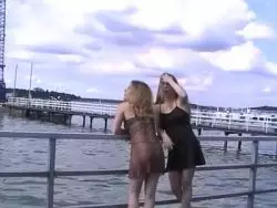 Der harte Pimmel wird von zwei fickgeilen Bi-Girls geblasen